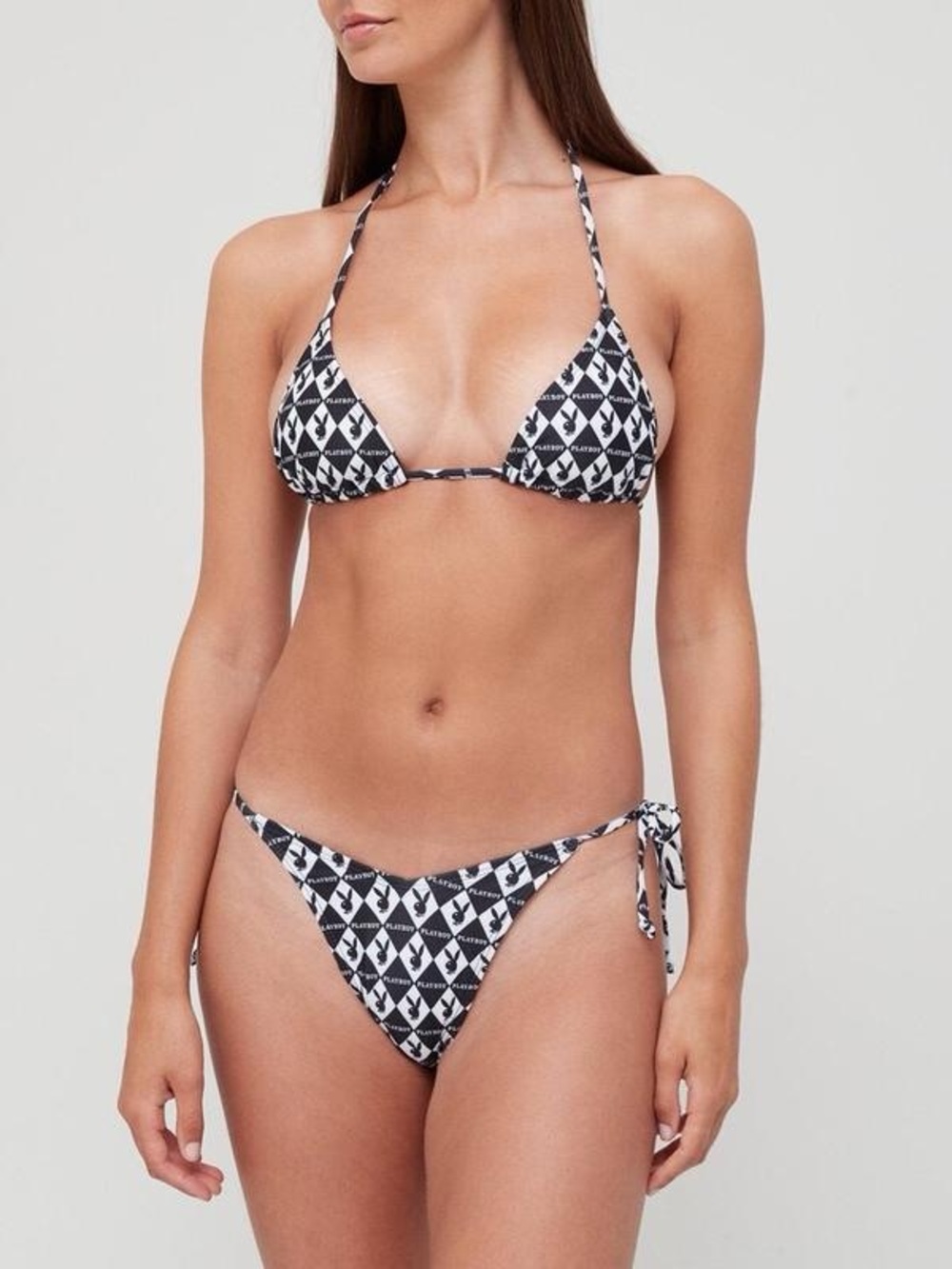 Playboy x Missguided Monogram Triangle Bikini Set NWT